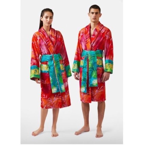 Versace Jungle Print Cotton Bath Robe 
